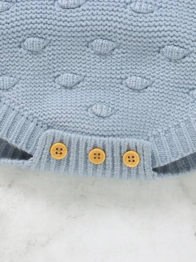 SHEIN Vintaside Kids للبنات الاطفال تفاصيل ازرار حياكة بوديسوت & قبعة بدون تي شيرت