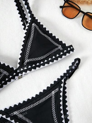 Bikinx ملابس سباحة بيكيني ثونغ مثلث غرز سوط