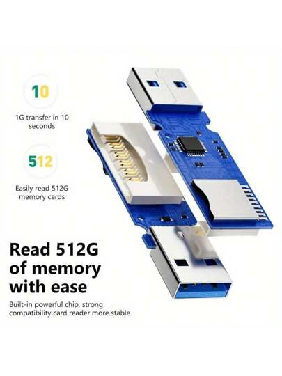 محول بطاقة متعددة 2في1 و قارئ متعدد البطاقات بسرعة عالية بمدخل Usb 3.0 ومناسب جداً لبطاقات Micro Sd وبطاقات Tf. محول فلاش لتخزين البيانات