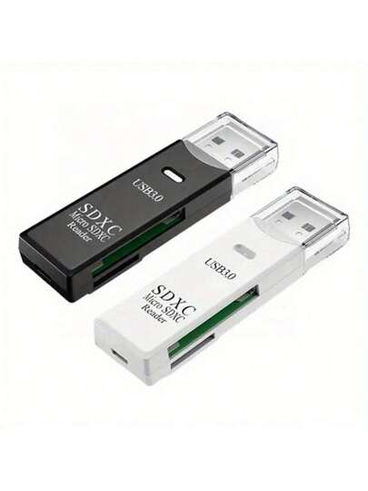 محول بطاقة متعددة 2في1 و قارئ متعدد البطاقات بسرعة عالية بمدخل Usb 3.0 ومناسب جداً لبطاقات Micro Sd وبطاقات Tf. محول فلاش لتخزين البيانات