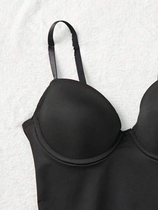 SuitURBody فستان قميص شكل ذو سلك داخلي شبكي متباين