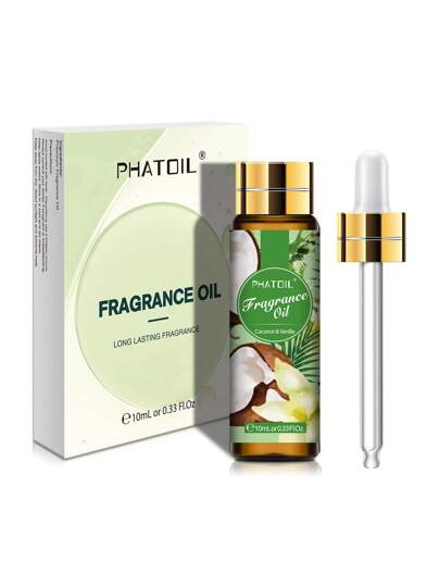 PHATOIL زيت عطري (عطر) بسعة 10 مل تقريبًا /0.33 السوائل الأونصة، زيوت عطرية برائحة الفواكه مع قطارة جوز الهند والفانيليا، علكة الفقاعات، نسيم البحر، أزهار البارما البنفسجية، زهر البرتقال، الفريزيا، الحلوى المشوية، التفاح، المانجو، الفراولة، الكرز،...