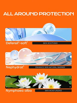 MISTINE واقي شمس للوجه مرطب ومبيض SPF 50+، واقي شمس للوجه مضاد للشيخوخة للبشرة الحساسة، يهدئ ويصلح البشرة، 40 مل، 1 عبوة