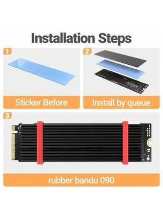 مشتت حراري لقرص تخزين SSD M.2 من JEYI ، مشع بمعدن الألومنيوم للحصول على قيمة تبريد عالية، يأتي مع وسادة حرارية من السيليكون ل- NVME NGFF M2 2280 PCI-E SSD