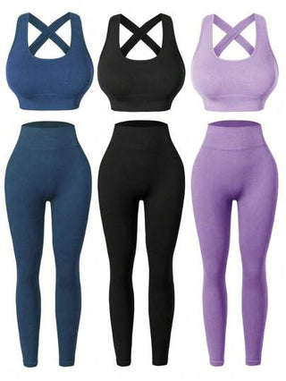 Easify SHEIN Sport طقم ملابس رياضية للنساء متكون من سترة وسروال رياضيمطبوع بنقشات اللولب والخيوط للتمارين الرياضية والجلوس وممارسة اليوجا