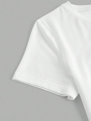 EZwear تي شيرت نسائي بيضاء عارضة الرقبة الدائرية العصرية نحيلة مطبوع عليها قطة مخططة بأبيض وأسود وعبارة 'القط هو أفضل صديق'، مناسب لفصل الصيف
