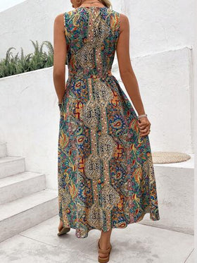SHEIN LUNE رومبير نسائي بطبعة Paisley ورقبة V مطبوع على الطراز العطلة
