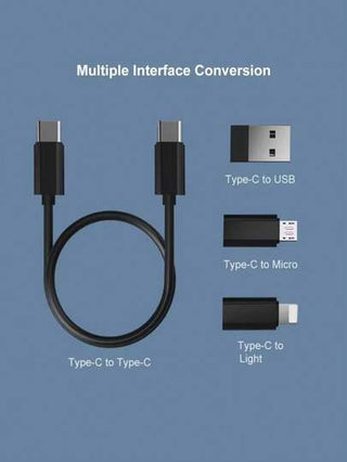 مجموعة محول USB متعدد الكبلات الشاحنة، حامل هاتف، علبة تخزين للهواتف - متوافق مع IOS، أندرويد، نوع C، متوافق مع الهاتف الايفون، أندرويد، كاميرا، MP3 محول كوني