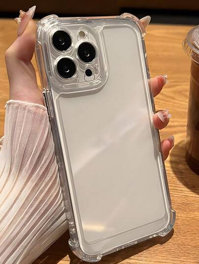 غطاء هاتف حماية شفاف متوافق مع Apple Iphone 13/14 Pro/15 Pro Max Samsung Galaxy S21/s22/s23/s24، خماسي الحماية باربع زوايا صدمات منخفضة السعرات الحرارية ، شفاف