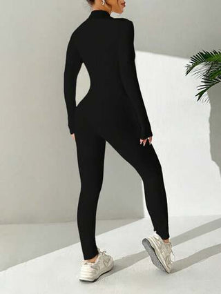 EZwear بدلة قصيرة نسائية بياقة عالية بلون سادة