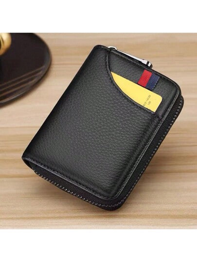 محفظة بطاقات ائتمان مانعة لتشويش RFID، حامل بطاقات سحاب يناسب الجنسين، مدمج 12/18 فتحة بطاقة، علبة بطاقات بطراز أكورديون مع نافذة للهوية، منظم بطاقات جلدي متين، باللون الأسود/الوردي/البرغندي، محمول للأعمال، هدية، ذكرى، عيد ميلاد