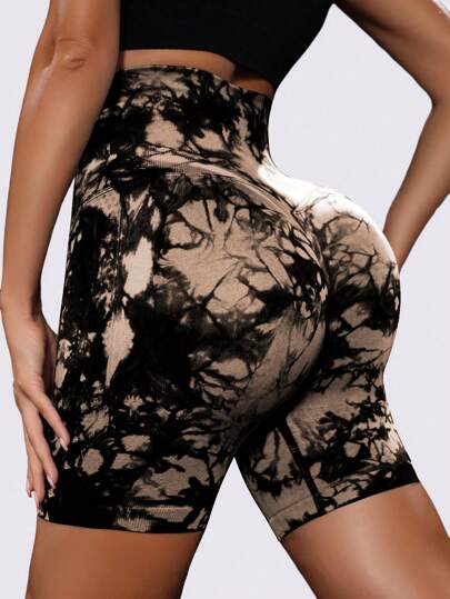 Seamluxe  Sport صشورت رياضية مربوط بحبل كشكشة مصبوغ بتقنية التباين اللوني، شورت رياضي، شورت جيم ، شورت رياضي