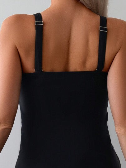 طقم تانكيني حريمي Swim Lushoire ملابس علوية تانكيني نسائي صيفي للشاطئ بقصة ضيقة ومطبوع باللون الأرجواني وسروال سباحة