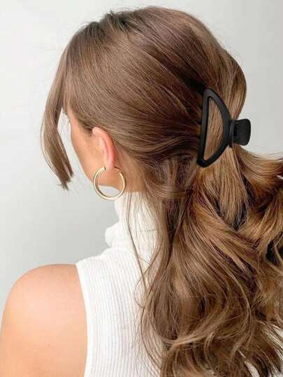 4 قطع مشابك شعر بلاستيكية خفيفة الوزن للنساء، بشكل نصف دائري، عصرية وشاملة، بطراز بسيط، بألوان سادة، أنيقة ورفيعة، مناسبة للاستخدام اليومي، الخروج، التنقل، الحفلات، الكاجوال، تنظيف الوجه، الاستحمام، المكياج، تناسب الملابس والإكسسوارات، كإكسسوارات شعر، أغط