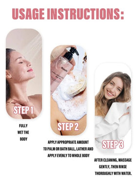 زجاجة عطر جل استحمام بنكهة نجوم ذهبية سعة 300 مل، رائحة دائمة، تنظيف عميق ومرطب، لطيف على البشرة، مناسب للاستخدام المنزلي أو السفر