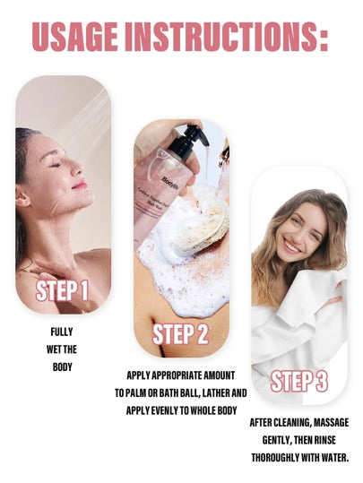زجاجة عطر جل استحمام بنكهة نجوم ذهبية سعة 300 مل، رائحة دائمة، تنظيف عميق ومرطب، لطيف على البشرة، مناسب للاستخدام المنزلي أو السفر