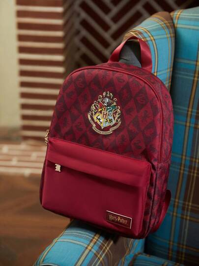 HARRY POTTER X SHEIN شارة حيوان أحمر مطبوعة على ملابس كاجوال، حقيبة ظهر، حقيبة للمدرسة، هدايا، العودة إلى المدرسة