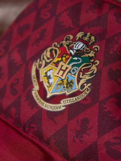 HARRY POTTER X SHEIN شارة حيوان أحمر مطبوعة على ملابس كاجوال، حقيبة ظهر، حقيبة للمدرسة، هدايا، العودة إلى المدرسة