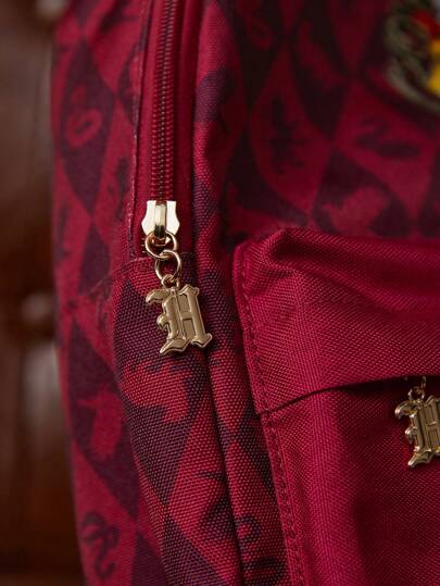 HARRY POTTER X SHEIN شارة حيوان أحمر مطبوعة على ملابس كاجوال، حقيبة ظهر، حقيبة للمدرسة، هدايا، العودة إلى المدرسة