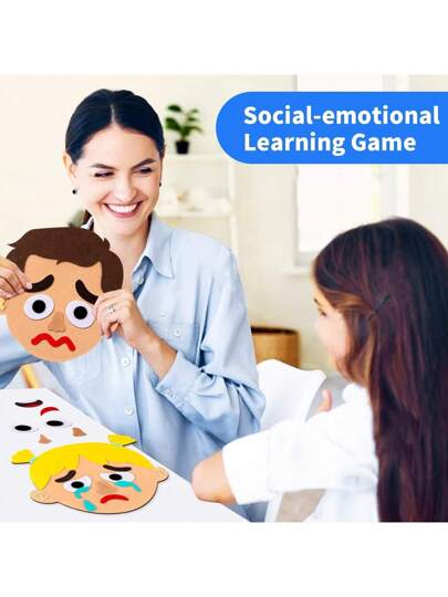 ألعاب تعليمية للتعلّم الاجتماعي والعاطفي للأطفال - 6 ألعاب عائلية للمشاعر، مواد تعليمية للأطفال من سن 1-3 سنوات، ألعاب حسية ومواد تعليمية تعلم الكلام، مستلزمات تعلمية للطلاب ومستلزمات المدرسة