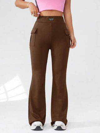 EZwear سروال كاجوال مريح للنساء بأسلوب الجاكار بنقشات الحروف الأبجدية، بجيب وبقصة واسعة