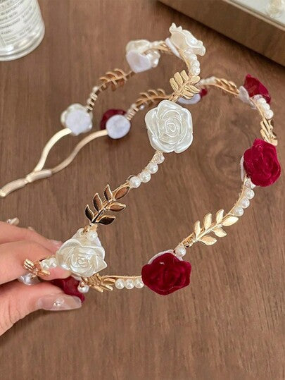 قطعتان شريط رأس مزين بخرز اصطناعي، بطراز فرنسي عتيق وصيفي راقي، إكسسوارات تصميم فريد، للنساء، أدوات الشعر، إكسسوارات تجميل، مجعد للنساء، الخريف، السفر، إكسسوارات النساء، أدوات الشعر، الهدايا، السفر، هدايا للنساء، أدوات الشعر، هدايا ملء الجوارب، هدايا ملء
