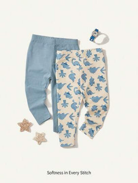 Cozy Pixies بنطلون واسع للرضع مطاطي من الخصر 2 قطعة للأولاد الرضع