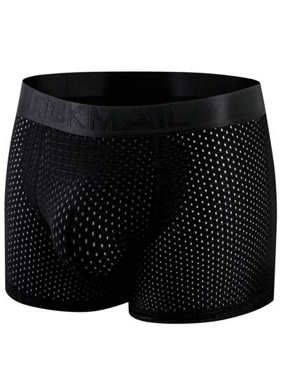 JOCKMAIL ملابس داخلية رجالية قصيرة مبطنة لترفير المؤخرة ، تصميم شبكي مسامي