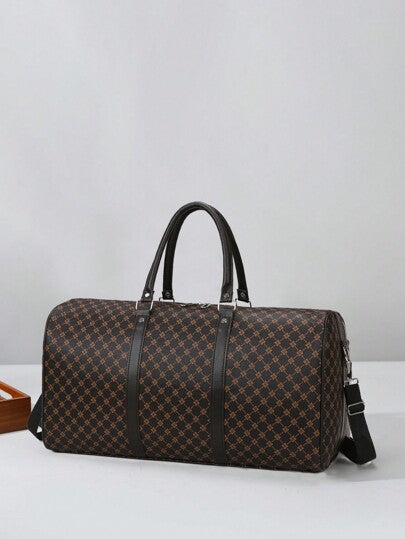 1 حقيبة كبيرة السعة من الجلد الصناعي المطبوع بسحاب وذات مقبضين قابلة للتعديل، حقيبة سفر عصرية مناسبة للرجال والنساء، مثالية للعطلات والسفر التجاري وبداية العام الدراسي والمناسبات المختلفة. حقيبة منظم سفر أساسية لموسم العودة إلى المدرسة، مناسبة للشاطئ والع