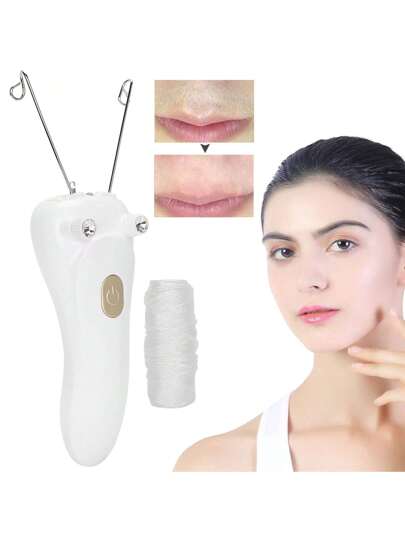 جهاز إزالة الشعر الكهربائي للوجه قطعة واحدة، جهاز تفتيل الشعر لاسلكي قابل للشحن للنساء، يزيل الشعر من الوجه والذقن والشفة العليا والذراعين والساقين والظهر