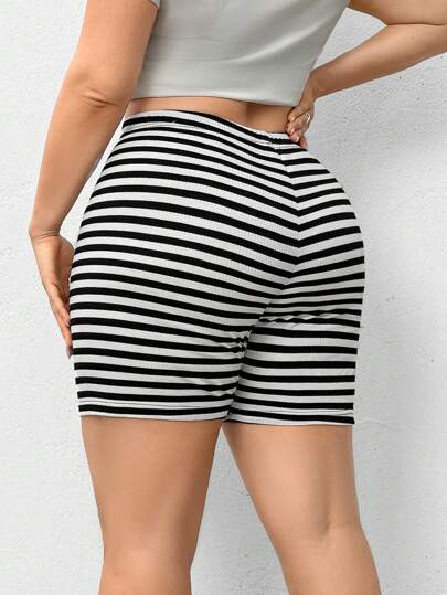 SHEIN Essnce قياس زائد شورت ركوب دراجات مريح عصري جديد للنساء صيفيّ ضيّق 3قطع