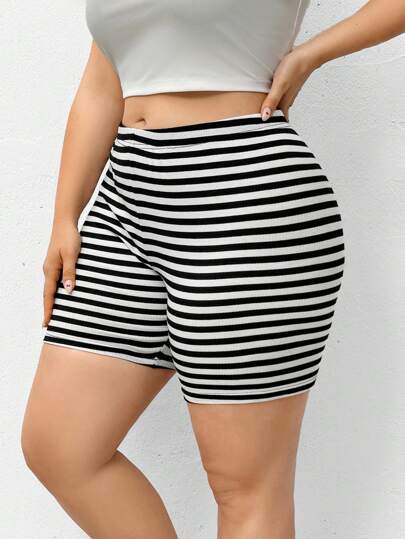 SHEIN Essnce قياس زائد شورت ركوب دراجات مريح عصري جديد للنساء صيفيّ ضيّق 3قطع