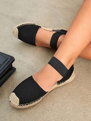 Styleloop أحذية نسائية عصرية سوداء مريحة خفيفة الوزن بحزام كاحل كاجوال ملائمة للصيف، أحذية موسمية مخفضة السعر. أحذية عودة المدارس والطلاب الجامعيين. أحذية فرنسية بأسلوب بوهيمي وقرويمع إحساس عتيق مناسبة للعطلات والكريسماس والسنة الجديدةرمضان