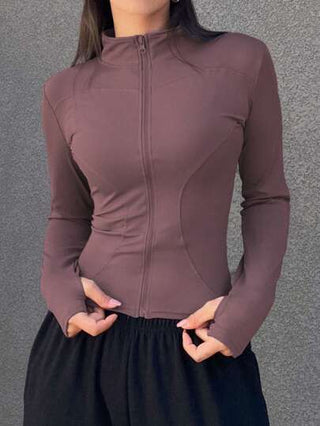 DAZY سترة نسائية طويلة الأكمام، بلون سادة مقاس ضيق ذات أسلوب بسيط لربيع وصيف