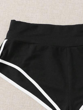 SHEIN EZwear شورتات رياضية بلوكات لون للنساء عبوتان