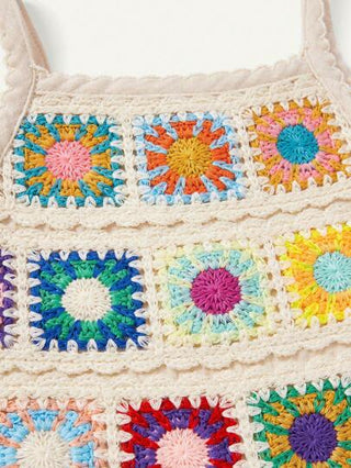Cozy Pixies ملابس علوية كامي كروشيه محبوك للأطفال الصغيرات بحواف مكشكشة