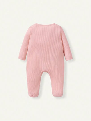 Cozy Pixies غطاء رأس و حذاء 3قطع لرضيعة حديثة الولادة بيجامة طويلة برقبة مستديرة بأكمام طويلة و لون صلب