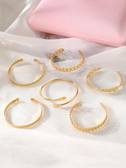 6 قطع أساور مختلطة معتقة مع أوراق الشجر والقلوب والنجوم للنساء، اكسسوارات أنيقة للتكديس، هدايا للعيد، الأم، عيد الأم