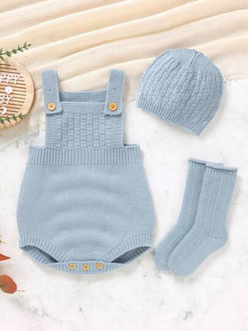 SHEIN Vintaside Kids بذلة مريحة ربيعية من الصوف للأولاد الرضع