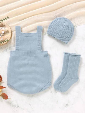SHEIN Vintaside Kids بذلة مريحة ربيعية من الصوف للأولاد الرضع