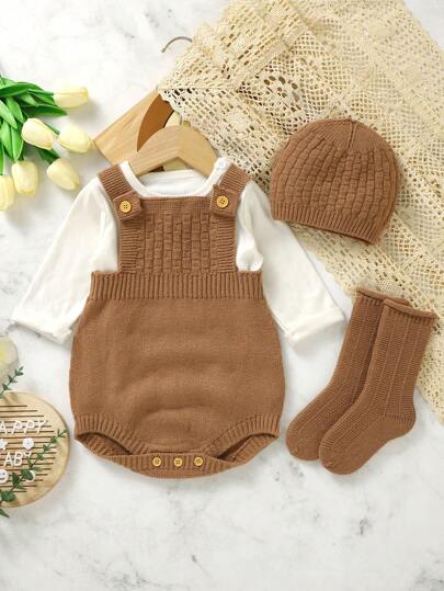 SHEIN Vintaside Kids بذلة صوفية مريحة مناسبة للربيع لطفل صغير