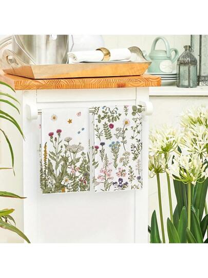 HYER KITCHEN مجموعة قطع غسيل مطبوعة بزهور، فائقة اللطافة، سريعة الجفاف وماصة، لجميع أنحاء المنزل والمطبخ والحمام، لوازم المنزلية