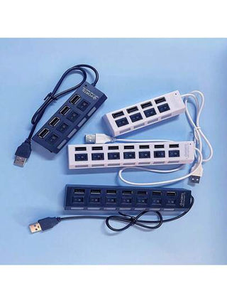 موزع 7 منافذ USB مع مفتاح فردي، موزع 4 منافذ USB مع مفتاح فردي، قابس محول مُعزّز متعدد المنافذ مع مفتاح تشغيل / إيقاف، مجزئ شاحن للحاسب الآلي والهاتف والكمبيوتر اللوحي بدون إمكانية الشحن