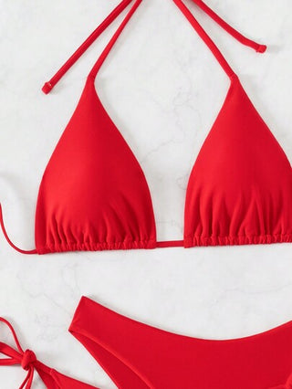 Swim Basics مجموعتان من البكيني الخامد اللون ل- تصميم النساء لعام 2025، تصميم قبة مربوط للصيف، ملابس سباحة مثيرة