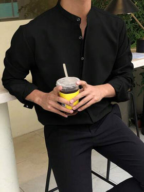 DAZY قميص رجالي أكمام طويلة أزرار، ملابس عمل للخريف