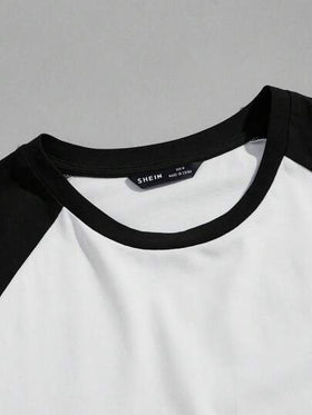 NEON BLANC تي شيرت صيفي عارض للرجال برقبة دائرية وأكمام رجلان محبوكة وأكمام قصيرة