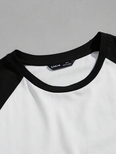 NEON BLANC تي شيرت صيفي عارض للرجال برقبة دائرية وأكمام رجلان محبوكة وأكمام قصيرة