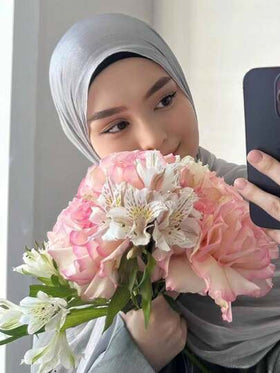 1 قطعة وشاح حريري ناعم باللون الأحادي للسيدات، وشاح إسلامي محافظ لليومي، ملائم للاستخدام اليومي، عصابة للرأس للنساء مناسبة لارتداء العباءة
