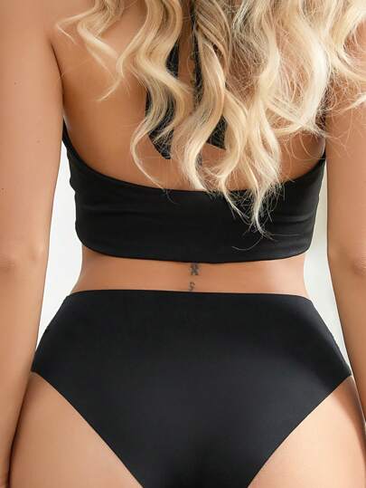 خلقت بشكل عفوي ورياضي، ملابس داخلية للنساء بانتي ترايانجل سروال داخلي نسائي وسط مرتفع مطبوع بطبيعة الحال دون درز مع زبدة الفواكهة المزدوجة
