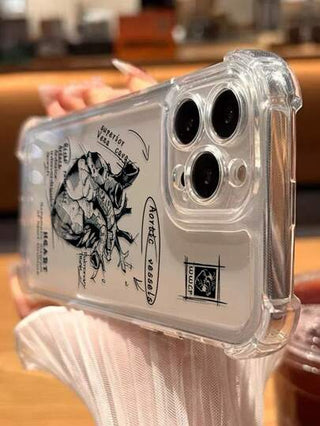 جراب هاتف من ال- TPU بزاويا معززة وطبعات على شكل قلوب، متوافق مع iPhone11 12 13 14 11Promax 12Promax 13Promax 14Promax XR 15 15PRO 15PROMAX، وسلسلة Samsung.